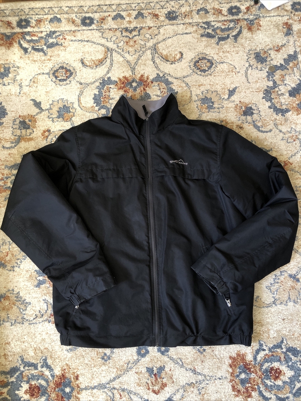 Eddie Bauer TXL XL-Tall Black Softshell Full Zip Jacket Wind Fleece Lined 0947